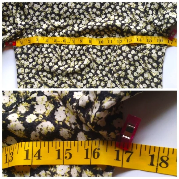 90s Style Grunge Daisy Print Hi Low Hem Skater Dress with Pockets-Size 6 - Picture 7 of 8